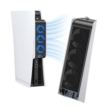 Accessori di raffreddamento per PS5, ventola di raffreddamento KIWIHOME PS5 con LED, controllo automatico della velocità e hub USB 3.0 per dischi PS5 ed edizione digitale, non per PS5 Slim & PS5 Pro