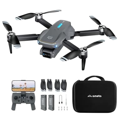 Ameta Drone con Telecamera 4K per Bambini e Adulti, S20 Lite Mini Droni Pieghevole con Motore Brushless/ 36min di Volo/Altitudine Mantenimento/Volo Circolare, Regalo per Uomo Ragazzo, Meno di 249g
