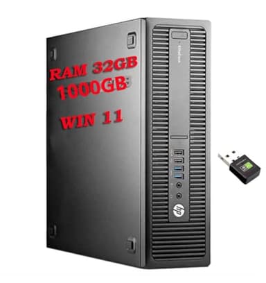 HP 800 G2 SFF PC Computer Desktop, Windows 11 Pro + Office 2021, Intel Core i7-6700 Ram 32GB DDR4 1000GB (con 1x512GB SSD + 1x500GB HDD) Display Port (Ricondizionato) + WIFI USB IN OMAGGIO smarenew