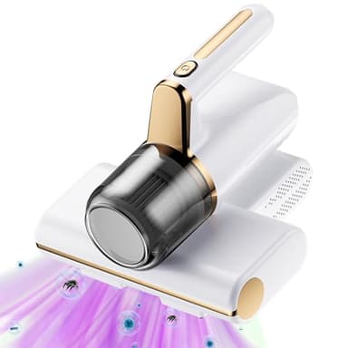 Aspirapolvere antiacaro per materassi Aspirapolvere per materassi con luce UV-C, aspirazione 14Kpa Aspirapolvere per materassi con filtro HEPA L'aspirapolvere antiacaro rimuove il 99,99% (Bianco)