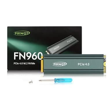 Fikwot FN960 512GB M.2 2280 PCIe Gen4 x4 NVMe 1.4 Unità interna a stato solido con dissipatore di calore - Velocità fino a 4800MB/s, Cache SLC dinamica, SSD Interno Compatibile PS5