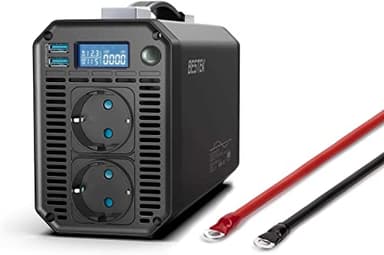 BESTEK Inverter Onda Pura 1000w/ Inverter 12v a 220v da Auto per Camper/Barca con 2 Porte USB 4,2A & 2 Prese AC(Display LCD, 4 Fusibili)