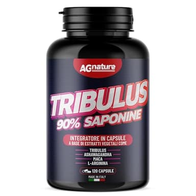 AG nature Tribulus Terrestris Alto Dosaggio 90% Saponine x Palestra - Integratore Uomo Naturale x Massa Muscolare con Maca Peruviana e Ashwagandha