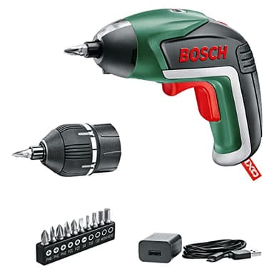 Bosch Home and Garden, Avvitatore a Batteria IXO (5a Generazione, Batteria Integrata da 3,6 V, Attacco Mandrino, 10 Punte, Caricabatteria USB, in Confezione di Cartone) - Edizione Amazon