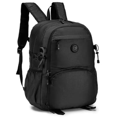 BAGZY Zaino Wizzair40x30x20, Leggero Zaino da Viaggio Zaino Bagaglio a Mano Impermeabile Zaino da Escursione Zaino Uomo Lavoro Zaino per Aereo Zaino Università, Nylon Nero