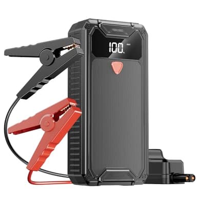 Avviatore Emergenza per Auto, 4000A 26800mAh 12V Booster Avviamento Auto Moto con Torcia a LED, Avviatore Batteria Auto con ricarica rapida USB, Jump Starter Power Bank Fino a 10L Benzina e 8L Diesel