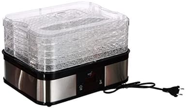 Melchioni Family | Essiccatore Alimentare Digitale BABELE PLUS, per Frutta, Verdura, Carne, Erbe Aromatiche, Timer fino 48 ore, 5 Ripiani Regolabili in Altezza e Impilabili, Temperatura 40-70°, 250 W