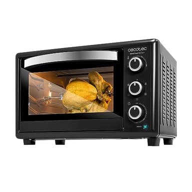 Cecotec Forno da tavolo Bake&Toast 3090 Black Gyro, 30 l, 1500 W, 5 funzioni diverse, include girarrosto, luce interna, vassoio raccogli briciole.