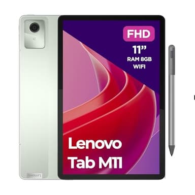 Lenovo Tab M11, Tablet Display 11" WUXGA (1920x1200), MediaTek Helio G88, RAM 8GB, 128GB, WiFi, Tablet Android 13 - Seafoam Green, Penna Inclusa - Esclusiva Amazon