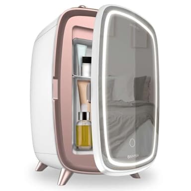 Cecotec Frigorifero Piccolo per Cosmetici 6L CoolingBeauty 6000 Mirror. Mini Frigorifero con Porta con Specchio Esterno, Luce LED con 3 Intensità, Raffreddamento fino a 10ºC