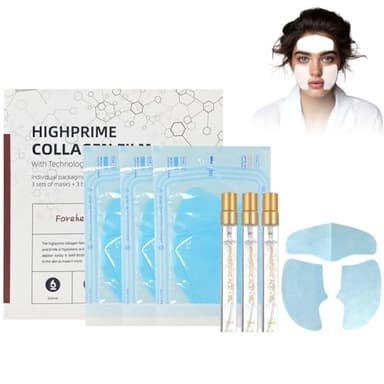 Miioto Maschera Collagene Viso Coreana, 12 Pezzi Fogli di Collagene per Il Viso, Maschera Viso Collagene, Film di Fusione del Collagene,Korean Skincare Collagen Firming Mask (A)