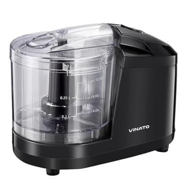 VINATO Tritatutto elettrico, tritatutto elettrico multiuso con 2 lame in acciaio inox, 2 impostazioni di velocità, tritatutto per tritare carne, cipolle, frutta e verdura