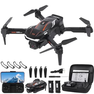 A88 Mini Drone per Bambini con Telecamera 1080P HD FPV con Mantenimento Dell'altitudine, Droni Quadricottero RC con Luci LED e 2 Batterie, Giocattolo Regalo per Ragazzi e Ragazze