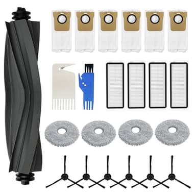 23 Kit Accessori per Dreame L20 Ultra, 6 Sacchetto per Polvere 6 Spazzole Laterali 4 Filtri HEPA 4 Panni per Mocio 1 Spazzola Principale 2 Spazzola per Aspirapolvere