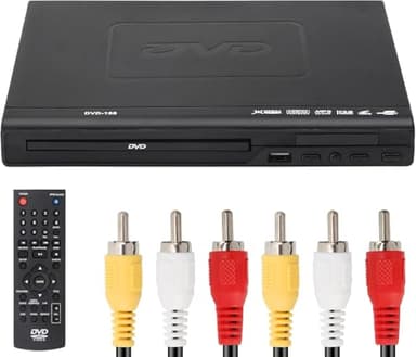 NCONCO Lettore DVD, lettore DVD VCD per TV con cavo AV, lettore CD USB, lettore multifunzione con telecomando per impianto stereo domestico