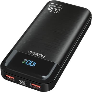 Power Bank 27.000mAh 22.5W PD3.0 QC4.0 Ricarica Rapida Batteria Esterna 3A USB C Caricatore Portatile con LCD Display Digitale 3 Uscite e 2 Ingressi per Smartphone, tablet