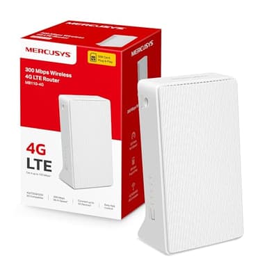 Mercusys TP-Link MB110-4G Router 4G LTE Wireless N300Mbps 4G con Sim Modem 4G, Porta LAN/WAN, Senza Configurazione, Antenne Interne, Porte Antenna Esterna, Compatibile con Tutti Gli Operatori