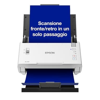 Epson Workforce DS-410 Scanner A4 Verticale, velocità 26 Pagine al Minuto in b/n e Colore con Alimentatore Automatico di Fogli da 50 Fogli, Free 3 Year Warranty – 3 Anni di Garanzia Gratuita
