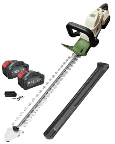 A.M.C. Tagliasiepi a Batteria Professionale, Lunghezza Lama 51 cm, Tosasiepi, Taglia Siepi, Giardino Arbusti Siepi, con 2 Batterie da 4.0 Ah, Bassa Rumorosità 94dB, Peso 3.24 kg