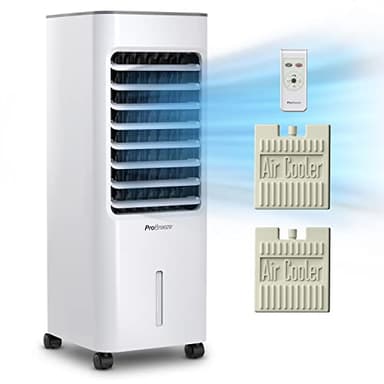 Pro Breeze® - Raffreddatore d'aria portatile da 5 l, con 4 modalità operative, 3 velocità della ventola, display a LED e telecomando, ad alta potenza, con timer integrato e oscillazione automatica
