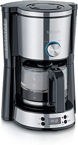Severin KA 4826 Macchina per Il Caffe, 1000 W, 1.25 Litri, Plastica, Acciaio Inossidabile Spazzolato/Nero