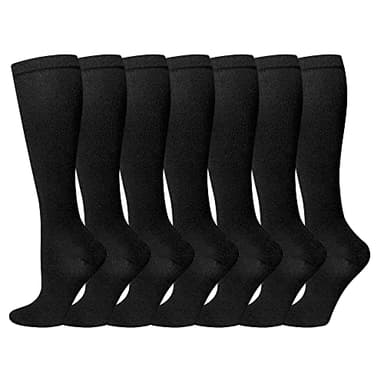 Calze a compressione per donne e uomini, 7 paia di calze a compressione mediche 15-20 mmHg Calze di supporto per atletica, vene varicose, corsa, ciclismo, escursionismo, volo, viaggi, allattamento