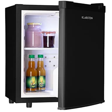 KLARSTEIN Mini Frigo Bar Portatile da Camera, Frigorifero Piccolo da Ufficio, Defrost Manuale, Ripiani Rimovibili, per Campeggio e Skin Care 5-15°C, 30L