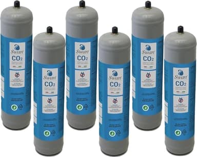 Bombola CO2 per gasatore 600 gr usa e getta attacco M11x1 per erogatori - gasatori acqua frizzante co2, contenitore in acciaio N° 6 Bombole