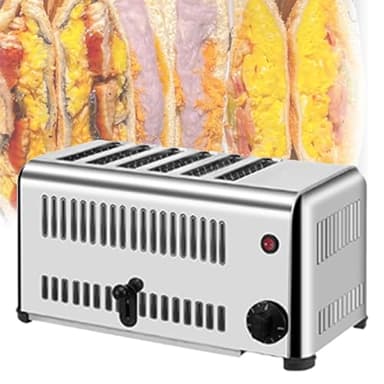 Tostapane Da 4-6 Fette, Tostapane Retrò In Acciaio Inox Con 5 Impostazioni Di Tonalità, Il Miglior Tostapane Per Bagel, Waffle E Toast, Funzioni Bagel/Scongelamento,Sixpieces