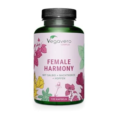 Integratore Menopausa | Titolato in Flavoni senza Soia | 100% Naturale con Enotera, Melissa, Camomilla e Salvia | per Vampate di Calore, Sbalzi d’Umore, Insonnia | Vegavero®