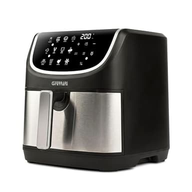G3 Ferrari G10191 Friggitrice ad Aria "Friggisano 8L Grill", 2200W, 8 Litri, 12 Programmi, Doppia Resistenza, Multifunzione, Barbecue Smokeless, Forno Essiccatore, BPA PFOA Safe, Ricettario Incluso