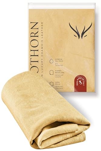 Clothorn® Pelle di Daino per Auto Professionale - Made in Italy - Panno per Pulizia, Asciugatura, Lucidatura (S - 39x30cm)