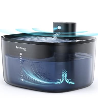 Fontanella per Gatti Senza Fili con Sensore di Movimento a Batteria 4000mAh, FEELNEEDY 4L Pro Fontana d'Acuqa per Gatti senza BPA con Pompa Potenziata Senza Lavaggio