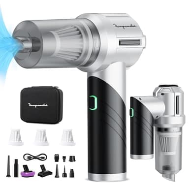 Aspirapolvere Senza Fili Auto Aspirabriciole: 15000PA Portatile 90° Aspirapolvere per Auto- 6000mAh Potente Aspiratore con 3 HEPA Filtri - Mini Aspirazione Ricaricabile Tipo-C per Ufficio Casa Animali