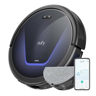 eufy G50 Robot Aspirapolvere Ibrido con Aspirazione 4.000 Pa, Navigazione Dinamica, Panno Mop per la Pulizia di Superfici Leggere, Ideale per Peli di Animali Domestici, Pavimenti Duri e Tappeti