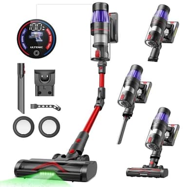 Ultenic U16 Flex Aspirapolvere Senza Fili 550W/45KPA, Scopa Elettrica Senza Fili Potente con Tubo Pieghevole, 60 Min Autonomia, Touchscreen, Pavimenti/Tappeti