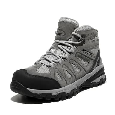 NORTIV 8 Scarpe da Trekking Impermeabili da Donna Scarponi da Montagna Trekking Antiscivolo Leggero Esterno Traspirante,Size 40,Grigio Chiaro,SNHB211W