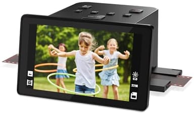 Film digitale e diascanner con ampio display LCD da 5 pollici, scanner scorrevole per digitalizzare scanner negativo, converte 135, 126 KPK, 110 negativi e film Super 8 in JPEG da 22 MP