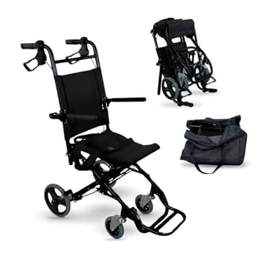Mobiclinic®, Sedia a rotelle di transito, Saturno, Alluminio, Pieghevole, Freno sulle maniglie, Marchio europeo, Poggiapiedi ribaltabile, Braccioli pieghevoli, Leggero, Cintura sicurezza, Ergonomia