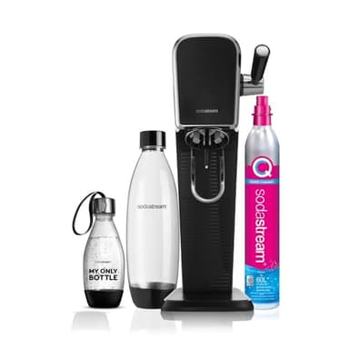 sodastream Art Nero, Gasatore d’Acqua per Trasformare l’Acqua in Acqua Frizzante, Incluso Cilindro Contente Co2, 1 Bottiglia da Un Litro, 1 Bottiglia da 0,5 L ‎18.4 x 29.7 x 44.4 Centimetri