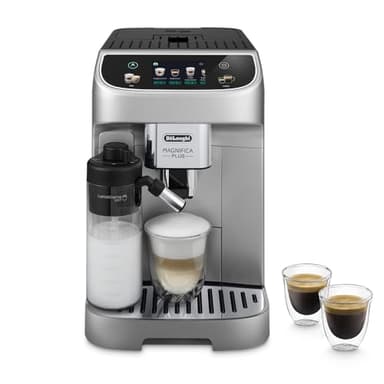 De'Longhi Magnifica Plus ECAM322.70.SB, Macchina Automatica per Caffè in Chicchi, Sistema Montalatte Automatico LatteCrema, 18 Bevande, Display a Colori