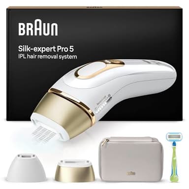 Braun Silk-expert Pro 5 PL5152 IPL, Luce Pulsata Rimozione Dei Capelli A Casa, Custodia, Rasoio Di Epilazione Venere, 2 Testine
