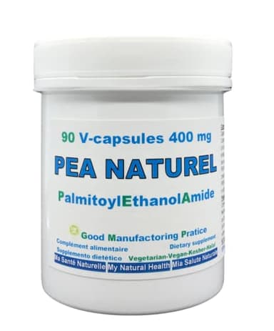 PEA Naturel Palmitoiletanolamide di Grado Micronizzato Premium - 90 capsule vegetali (dosaggio per 1 mese) Prodotto nell' UE. Disponibile anche in 30 e 270 capsule