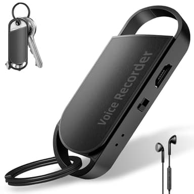 Registratore vocale digitale da 64 GB, con capacità di registrazione di 750 ore e 30 ore di registrazione continua, dittafono portatile per lezioni, riunioni, interviste, aule, funzionamento con un