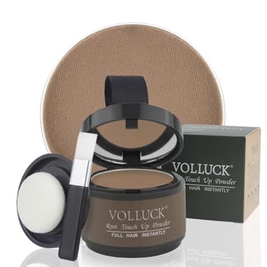 VOLLUCK Hairline powder, Naturale a Lunga Durata Polvere per Capelli Uomo Donna, Impermeabile Ombretto per Capelli Ricrescita 4g (Castano)