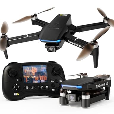 Toladrone Drone con Telecamera Schermo LCD Trasmissione Digitale Delle Immagini Telecomando Motore Brushless FPV Droni Professionali per Adulti Quadcopter RC TD31LCD