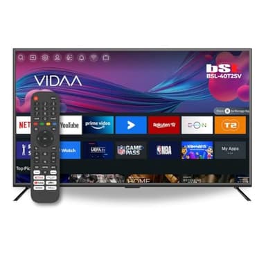 BSL-40T2SV VIDAA Smart TV 40 pollici | WiFi | RJ45 | Risoluzione Full HD 1920X1080p | USB | DVBT2/S2 e Ci | Compatibile con Youtube, Netflix, Disney +, Dazn, Prime | HDMI