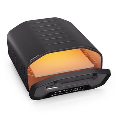 KLARSTEIN Forno Pizza Elettrico - 1700W, 430°C, Doppio Riscaldamento, Fornetto Pizza Compatto con 7 Programmi, Display Digitale, Maniglia Cool-Touch, Porta in Vetro a 3 Strati, Nero