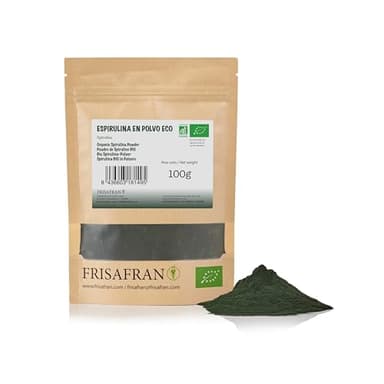 FRISAFRAN | Spirulina Biologica in Polvere 100g | Spirulina BIO | Spirulina Naturale e Pura | frullati-bevande | spirulina Bio polvere | Alga Spirulina | Alga Spirulina | Fonte di Vitamine | compresse