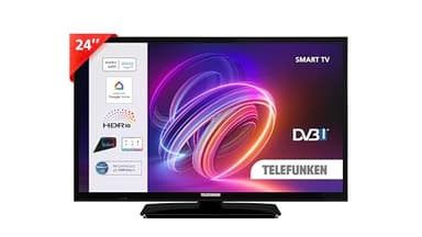 TELEFUNKEN Smart TV 24" HD Ready TE24553B42V2DZ, TV LED 24 Pollici con Alexa Integrata, Compatibile con Alexa e Google Assistant, Digitale DVB-T2, Dolby Vision HDR10, Dolby Audio